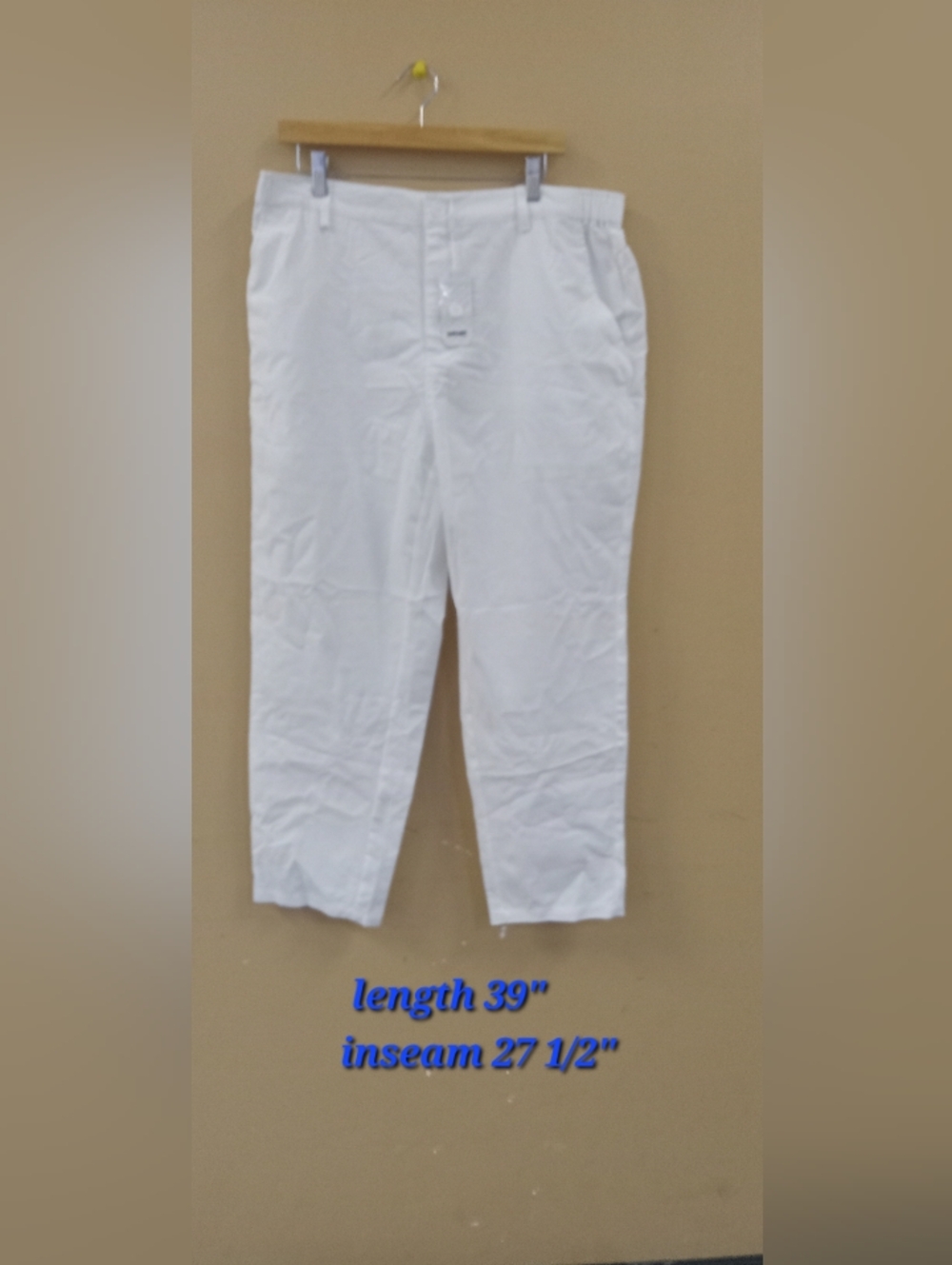 Men's Cotton linen pants elastic waist lightweight Casual Beach Pants XL
